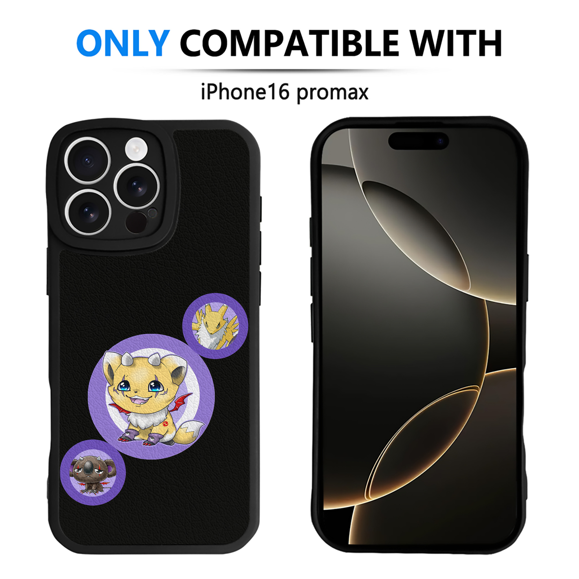 （画像用） Digimon デジタルモンスター/デジモン 【iPhone 16シリーズ対応】シリコンスマホケース（レザー調） 材質：シリコン